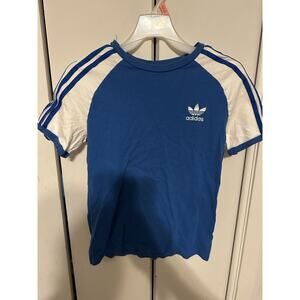 Adidas Youth Large T-Shirt Blue/White